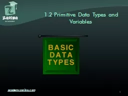 1.2 Primitive Data Types and Variables