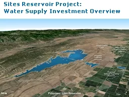 Page	 1 2016 Sites Reservoir Project: