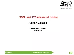 3GPP and LTE-Advanced Status