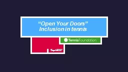 “Open Your Doors” Inclusion in tennis