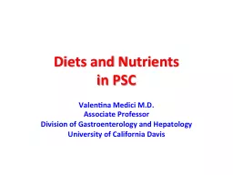 Diets and Nutrients in PSC