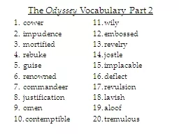 The  Odyssey  Vocabulary Part 2