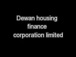 Dewan housing finance corporation limited