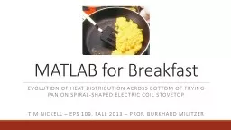 MATLAB for Breakfast Evolution of heat distribution across bottom of frying pan on spiral-shaped