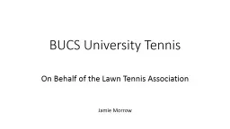BUCS University Tennis On Behalf of the Lawn Tennis Association