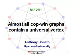 Random cop-win graphs        Anthony Bonato