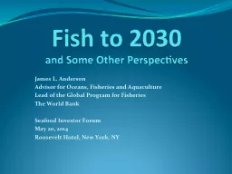 Fish to 2030  and Some Other Perspectives