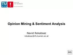 Opinion Mining & Sentiment
