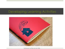 Developing Learning Activities