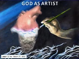 GOD  AS  ARTIST Lesson 11 for March 17, 2012