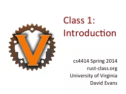 Class 1: Introduction cs4414 Spring 2014