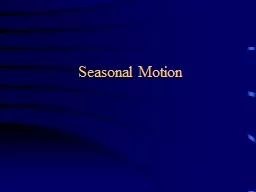 Seasonal Motion The Zodiac throughout  the Year