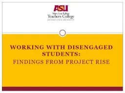 Working with Disengaged Students: