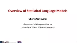 Overview of Statistical Language Models