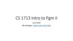 CS 1713 Intro to  Prog  II