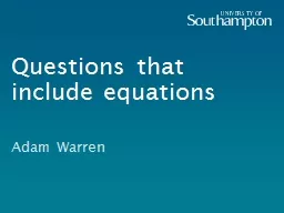 Questions that  include equations