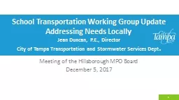 School Transportation Working Group Update