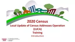 2020 Census Local Update of Census Addresses Operation