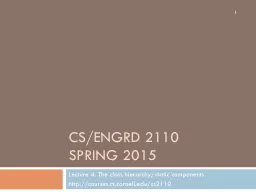 CS/ENGRD 2110 Spring 2015
