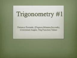 Trigonometry #1 Distance Formula, (