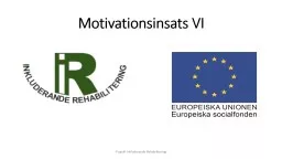 Motivationsinsats VI Projekt Inkluderande Rehabilitering