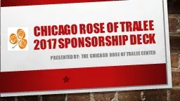 Chicago Rose of Tralee 2017 Sponsorship deck
