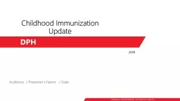 Childhood Immunization Update
