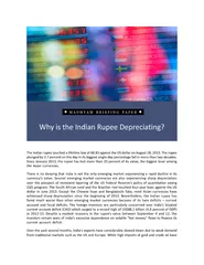 What is the Indian rupee depreciating
