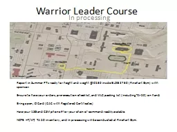 Warrior Leader Course  In processing