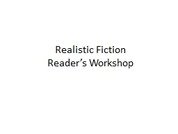 Realistic Fiction Reader’s Workshop