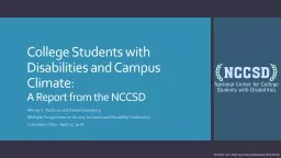 College Students with Disabilities and Campus Climate: