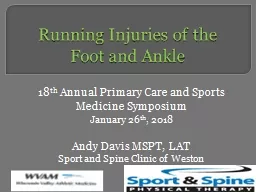 Running Injuries of the Foot and Ankle
