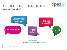 'Let's talk about....Young peoples' sexual health!'