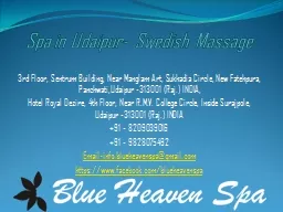 Spa in Udaipur- Swedish Massage