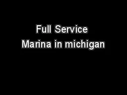 Full Service Marina in michigan