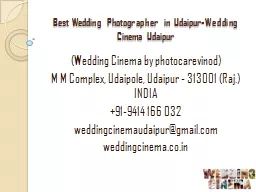 PPT-Best Wedding Photographer in Udaipur-Wedding Cinema Udaipur