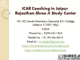ICAR Coaching in Jaipur, Rajasthan-Shree JI Study Center