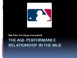 The age-performance relationship in the  mlb Nate  Fedor , Tom Geiger, Jimmy Wendt