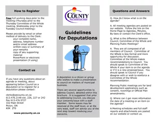 Guidelines for deputations