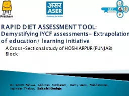 RAPID DIET ASSESSMENT TOOL : Demystifying IYCF assessments- Extrapolation of education/