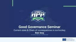 Good Governance Seminar Current state & Chain of consequences in ice-hockey
