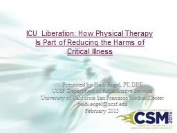 ICU Liberation: How Physical Therapy Is Part of Reducing the Harms of Critical Illness