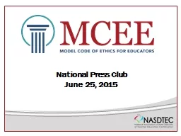 National Press Club June 25, 2015 The Need Imagine a profession…