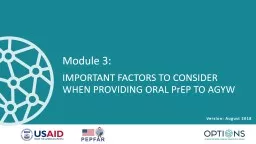 Module 3:  IMPORTANT FACTORS TO CONSIDER WHEN PROVIDING ORAL