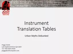 Instrument  Translation Tables Urban Myths Debunked Peggy Steele
