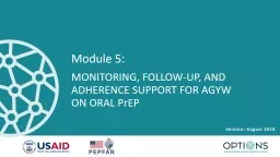 Module 5:  MONITORING, FOLLOW-UP, AND ADHERENCE SUPPORT FOR AGYW