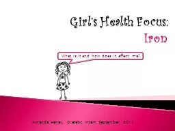 Girl’s Health Focus: Iron   What is it and how does it affect me?