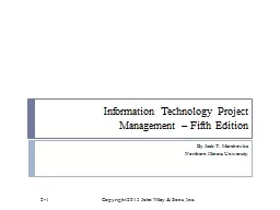 Information Technology Project Management – Fifth Edition