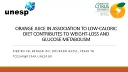 Orange juice in association to low-caloric diet contributes to weight-loss and glucose metabolism