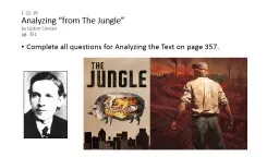 1-22-16 Analyzing  “from The Jungle” by Upton Sinclair